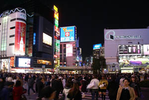 shibuya crossing by night 3