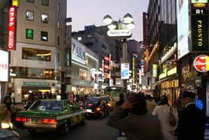 shibuya center street by night